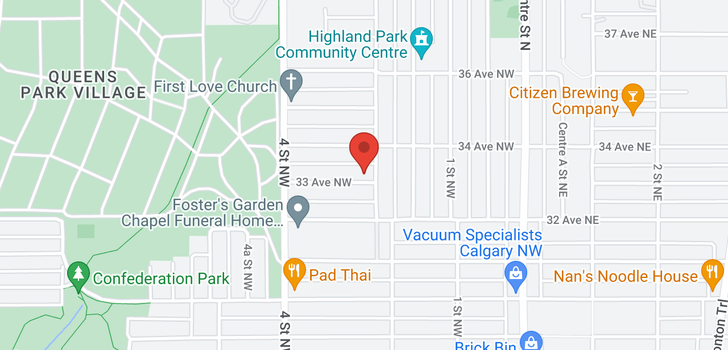 map of 408 33 Avenue NW